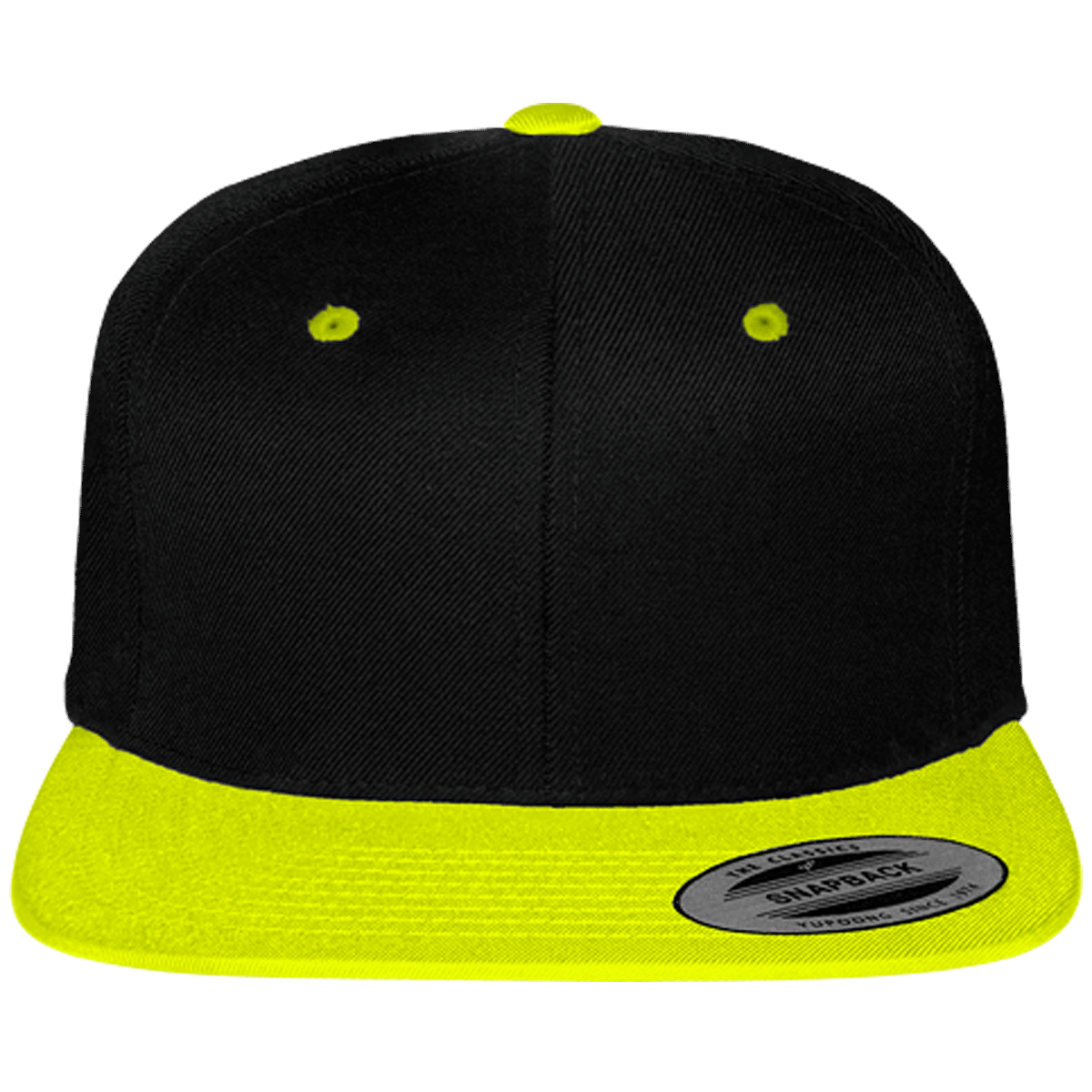 Two-Tone Snapback Cap Black / Neon Green