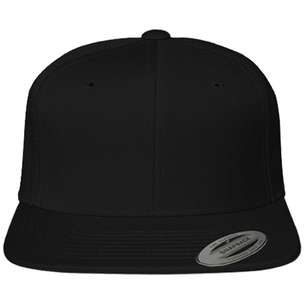 Customizable Classic Snapback Cap Black / Black