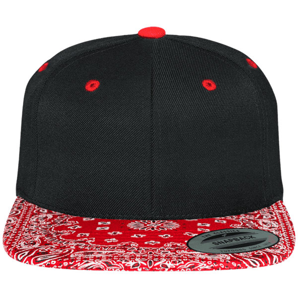 Casquette snapback motif face Black / Bandana Red