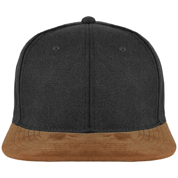 Casquette snapback a visiere en daim face Vintage Black