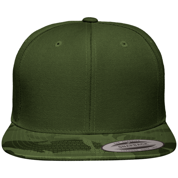 Casquette snapback visiere brillante camouflage face Olive Camo