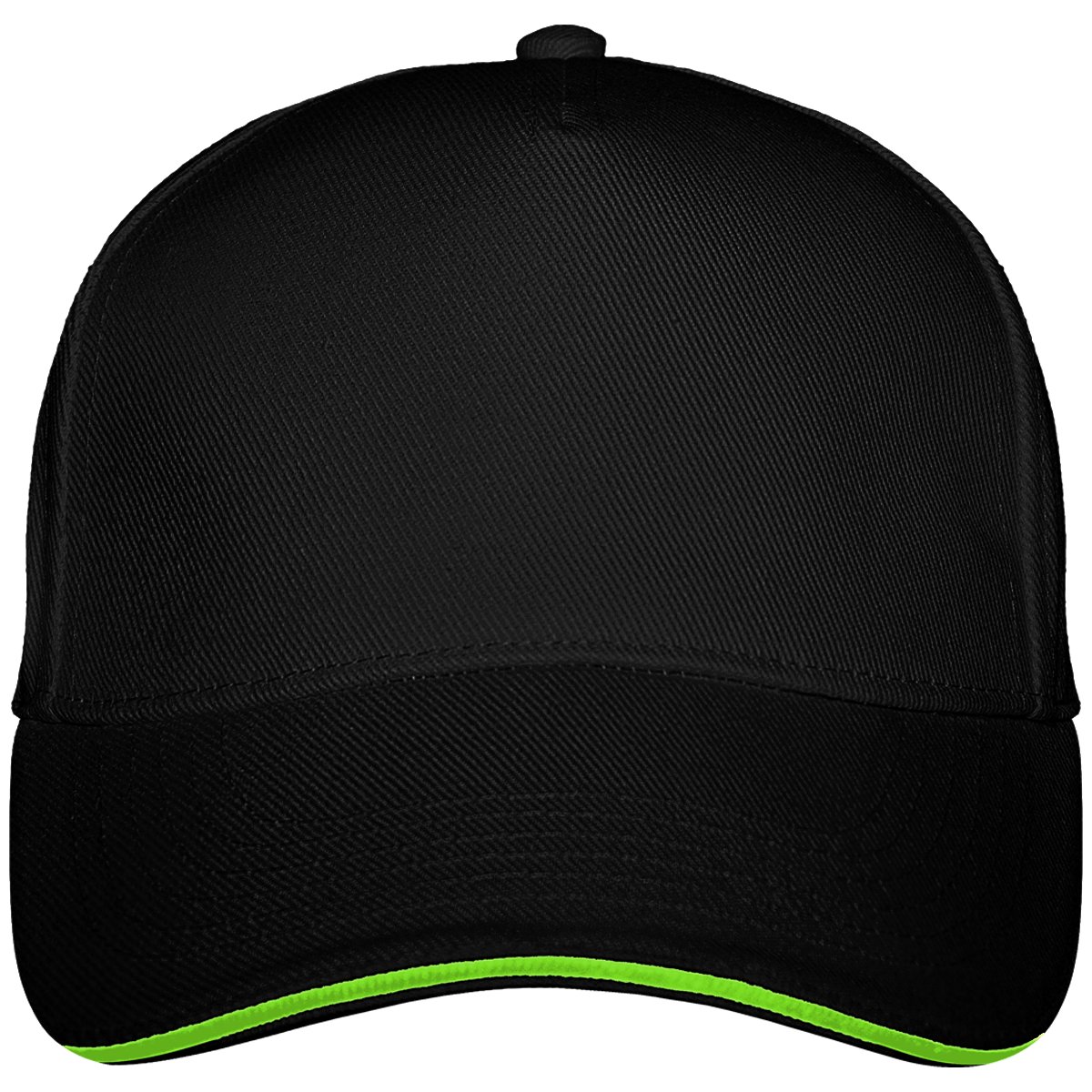 Personalised 5 Pannel Ultimate Cap Black / Lime Green