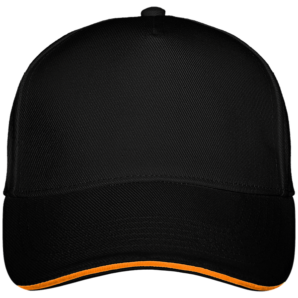 Ultimate 5 Panel Custom Cap Black / Orange