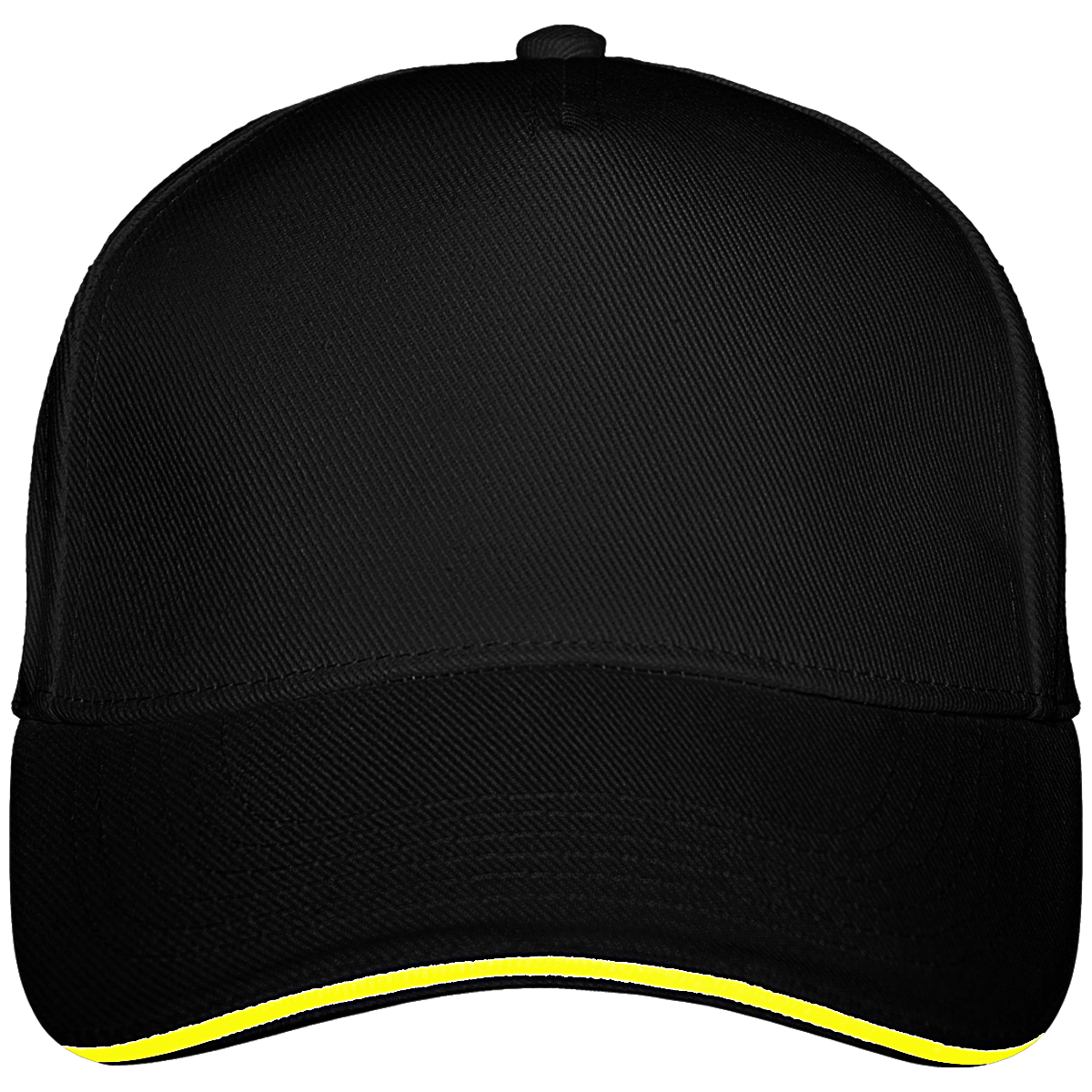 Personalised 5 Pannel Ultimate Cap Black / Yellow