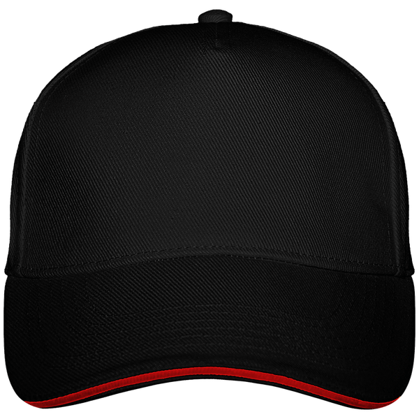 Ultimate 5 Panel Custom Cap Black / Classic Red