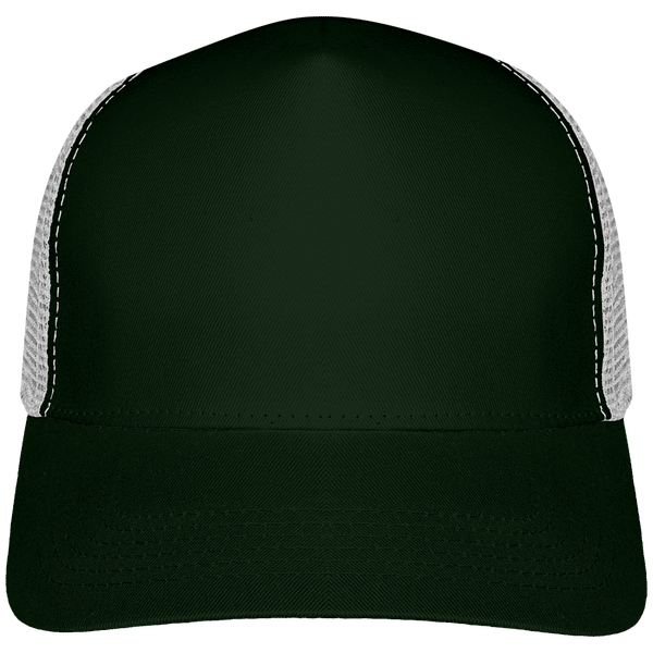 Customizable Trucker Cap For A Unique Style Forest Green / Light Grey