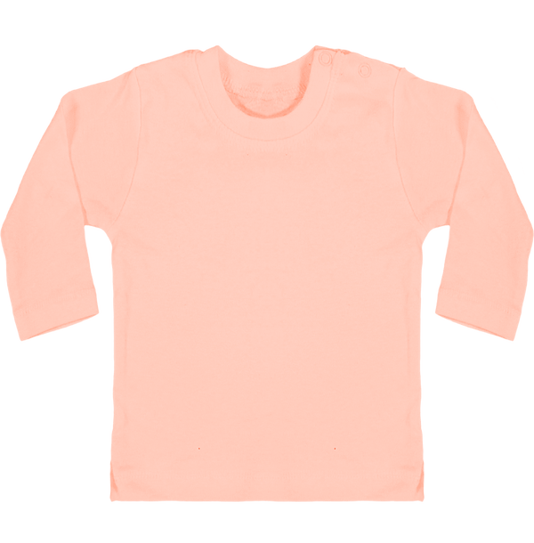 T shirt bebe manches longues boutons pression face Powder Pink