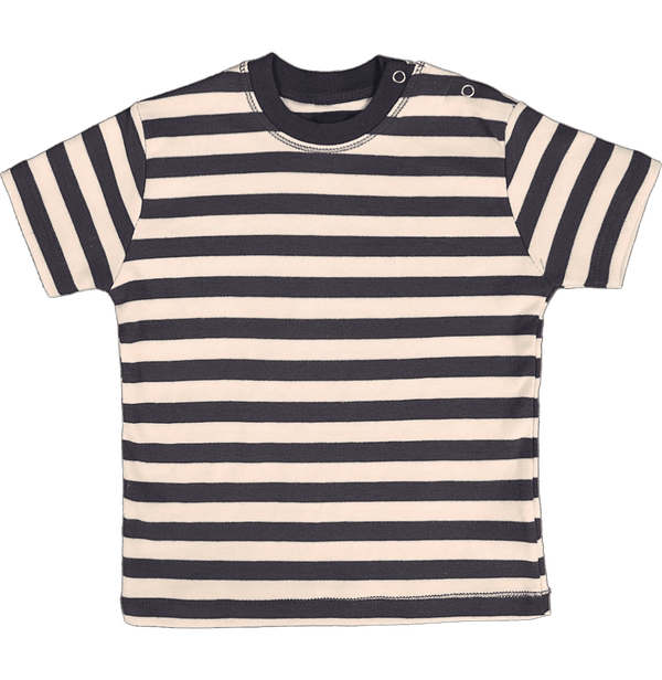 T shirt bebe a rayures face Navy / Washed White