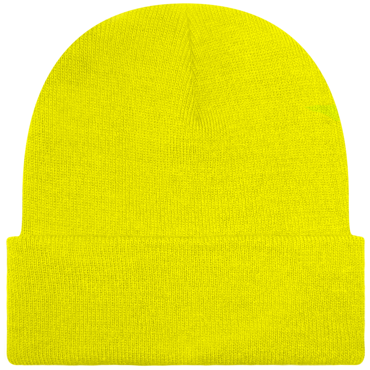 Customizable Cuff Beanie Fluorescent Yellow