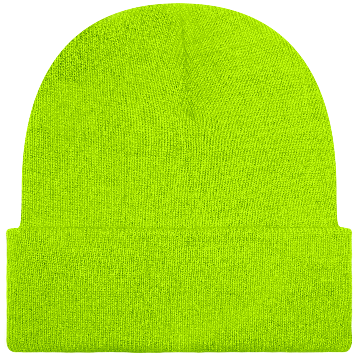 Customizable Cuff Beanie Fluorescent Green