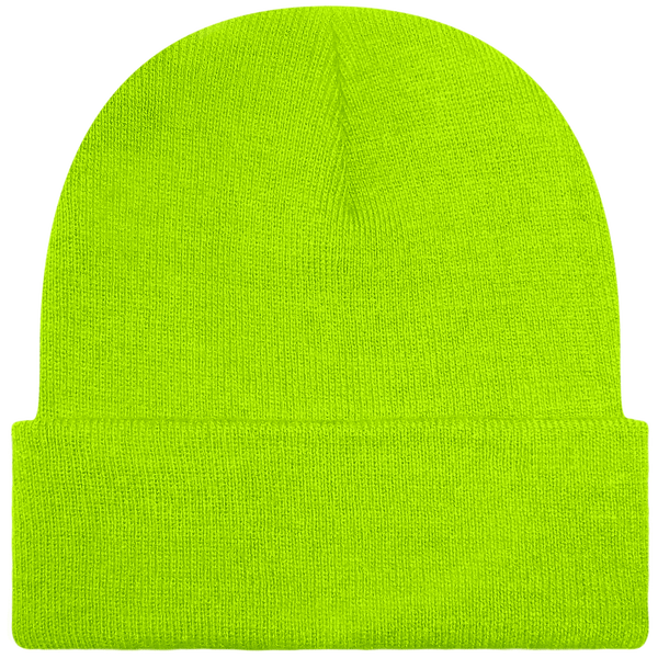 Customizable Cuff Beanie Fluorescent Green