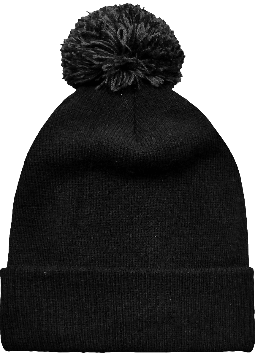 Bonnet A Revers Pompon Snowstar Black / Graphite Grey