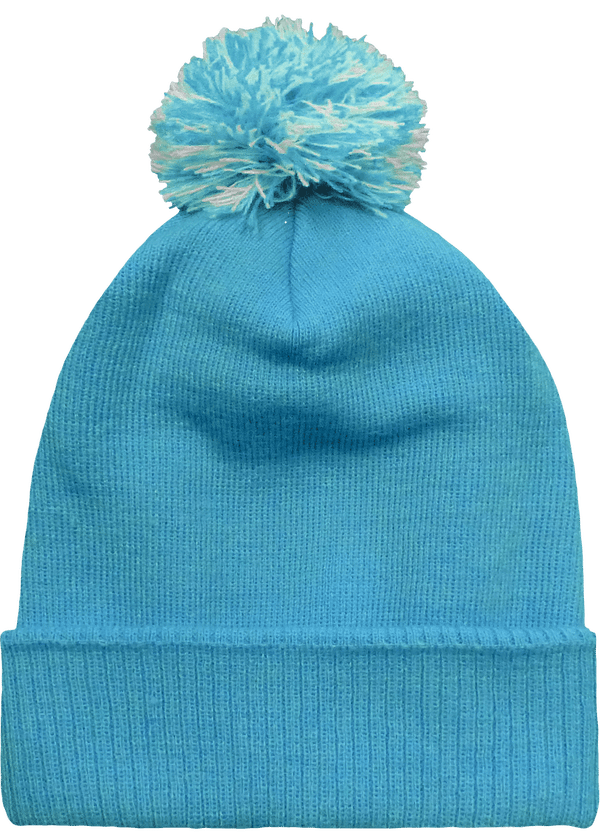 Bonnet A Revers Pompon Snowstar Surf Blue / Off White