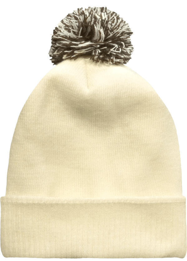 Snowstar Reversible Beanie With Pompom Off White / Mocha