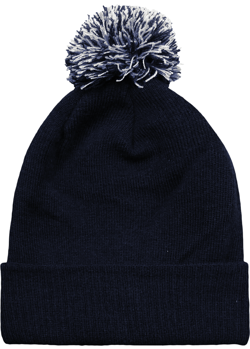 Snowstar Reversible Beanie With Pompom French Navy / Light Grey