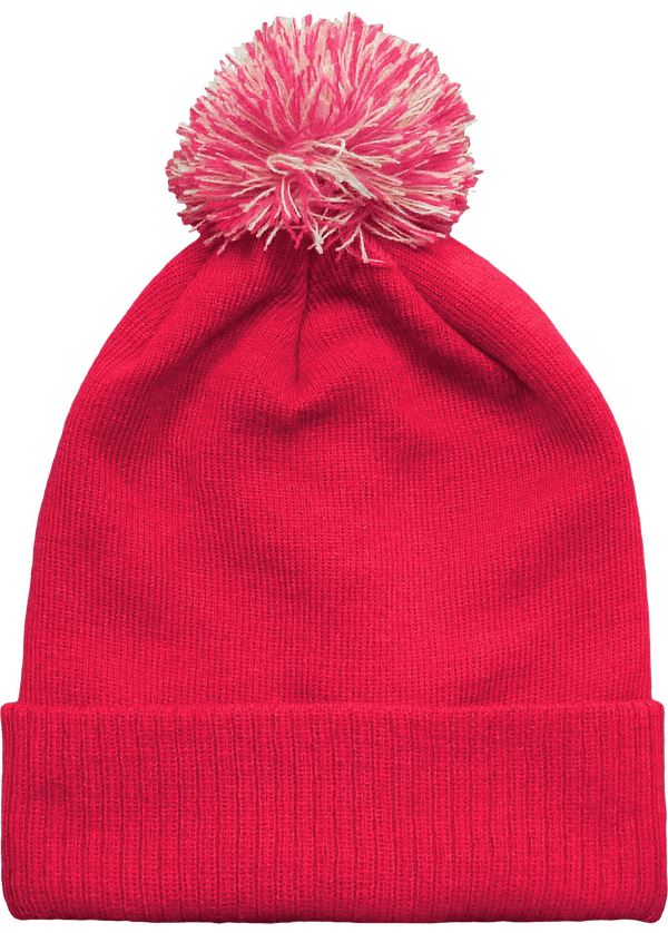 Bonnet A Revers Pompon Snowstar Fuchsia / Off White