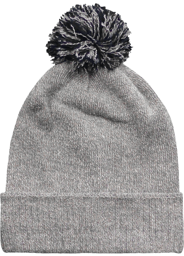 Bonnet A Revers Pompon Snowstar Heather Grey / Black