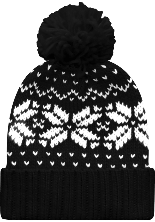 Beanie With Jacquard Pattern Black / White