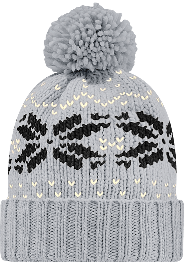 Bonnet À Motif Jacquard Light Grey / Black / Off White