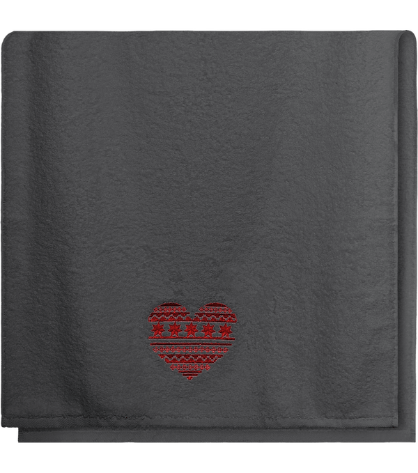 Serviettes coeur 50x100 cm face Silver Gris