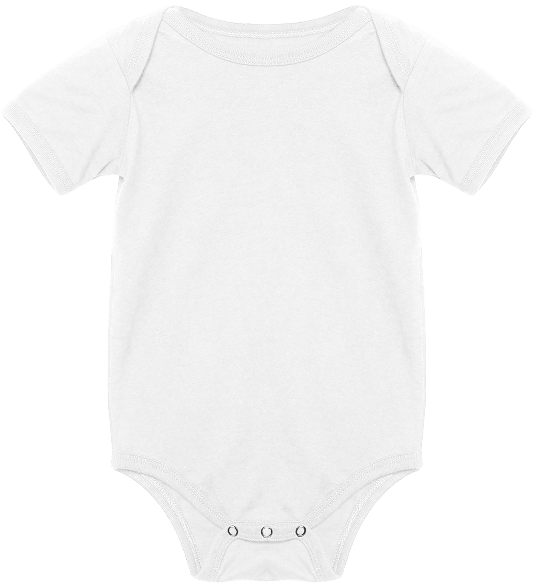 Customizable Short-Sleeved Baby Bodysuit White