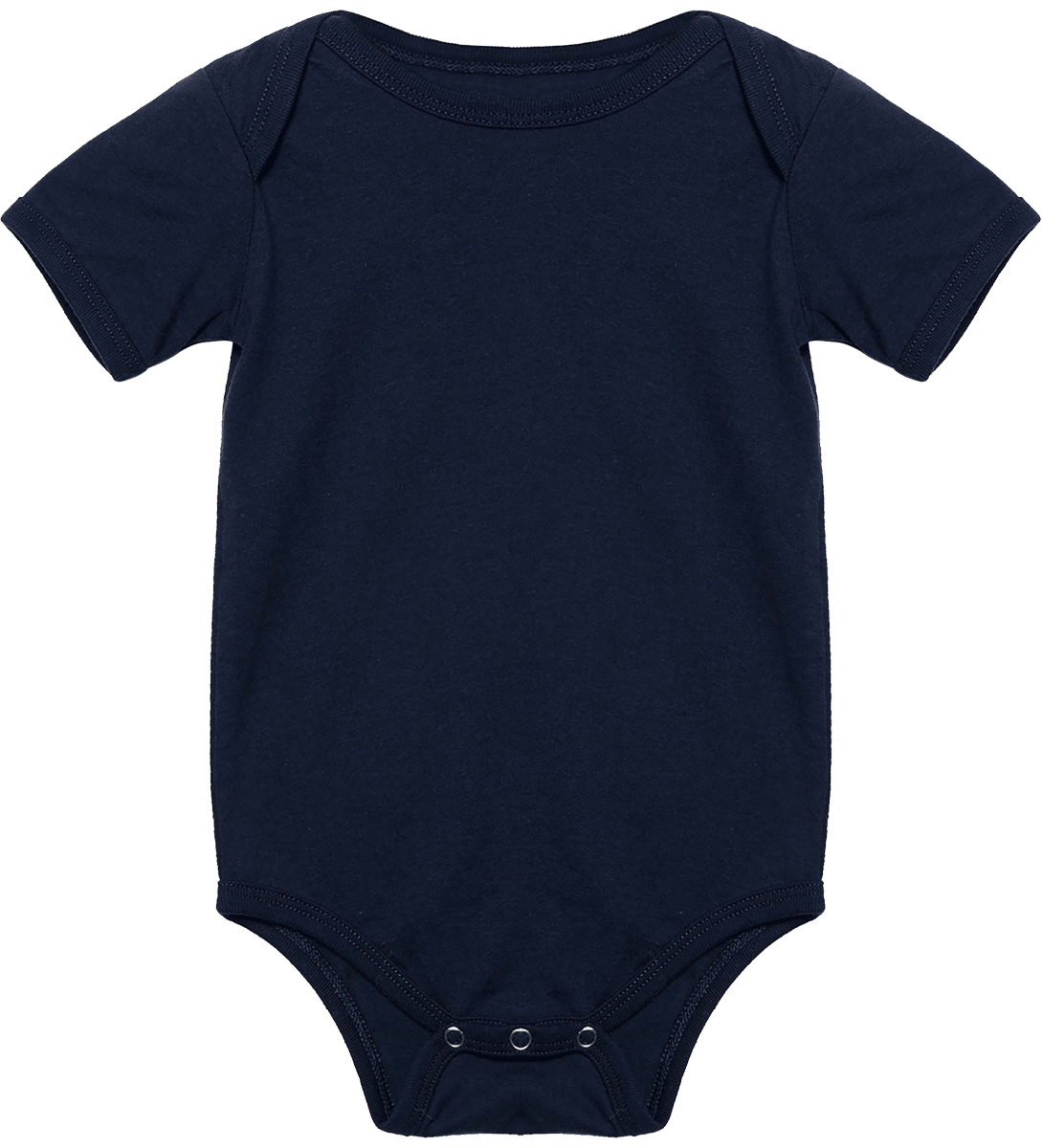 Customizable Short-Sleeved Baby Bodysuit Navy