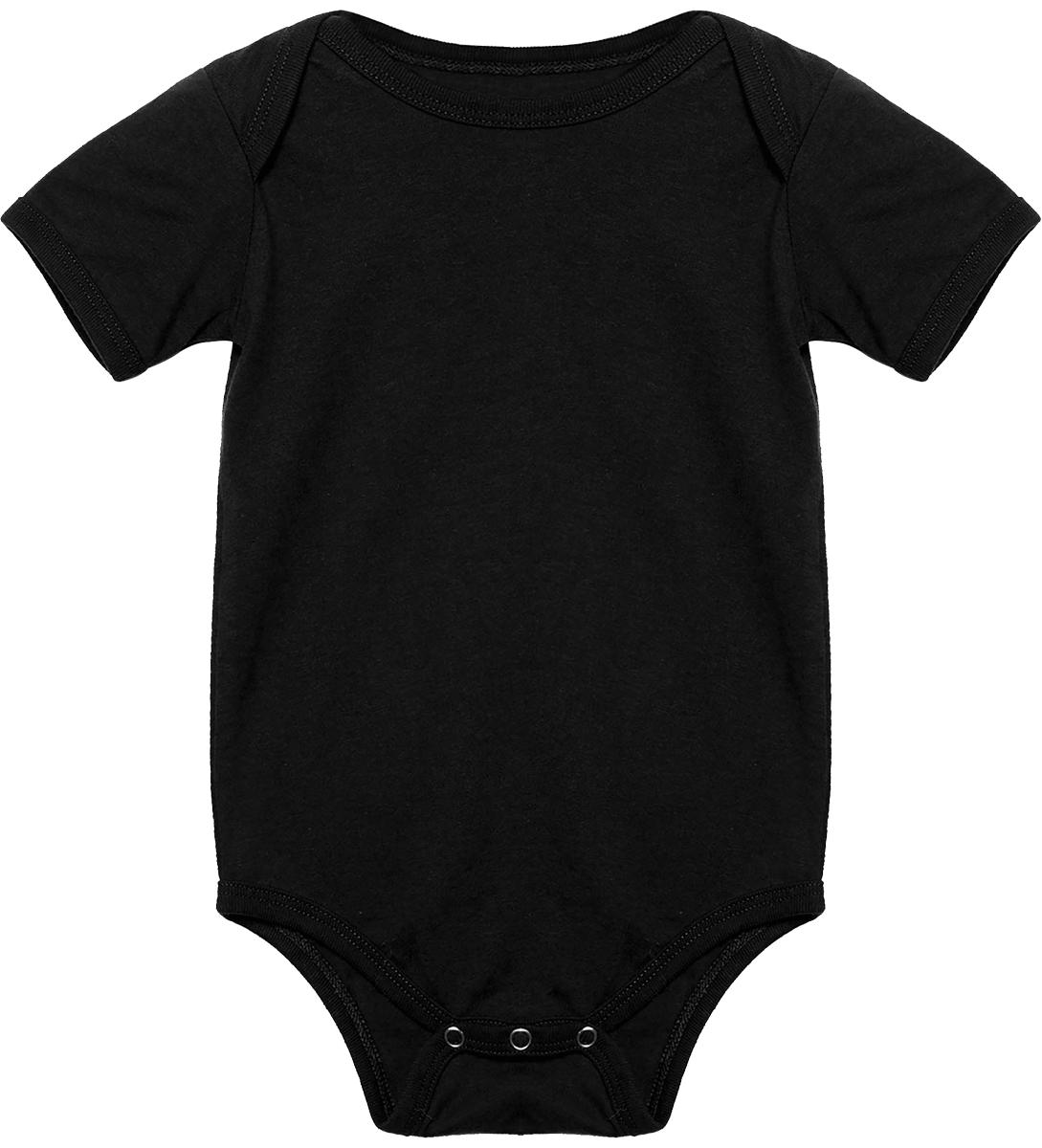 Customizable Short-Sleeved Baby Bodysuit Black