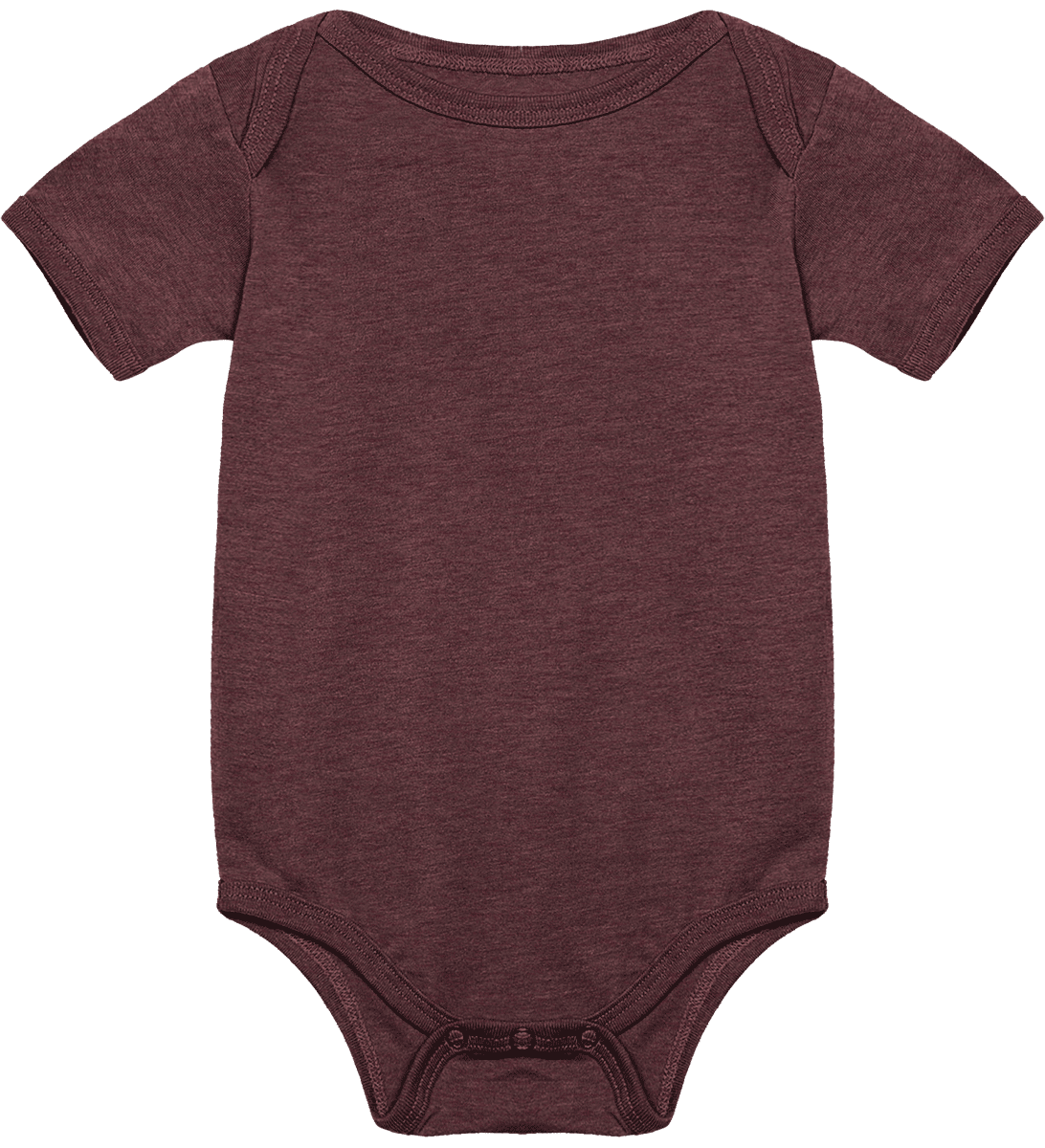 Customizable Short-Sleeved Baby Bodysuit Heather Maroon