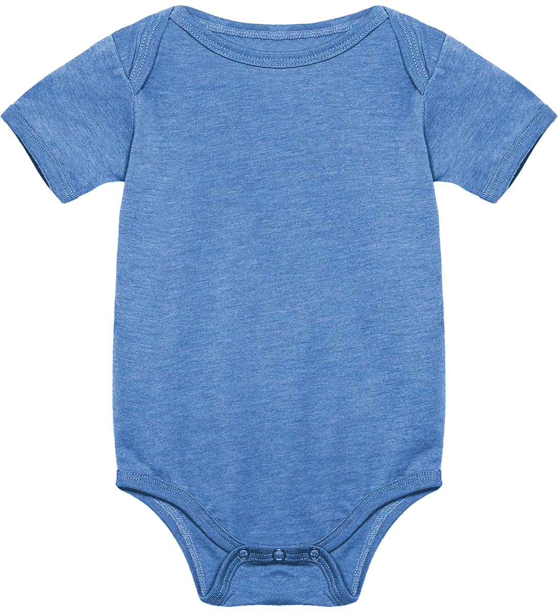 Customizable Short-Sleeved Baby Bodysuit Heather Columbia Blue