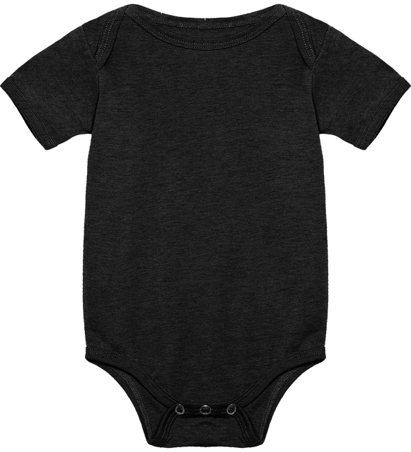 Baby Bodysuit Customizable In Embroidery And Printing | Soft And Comfortable Charcoal Black Triblend