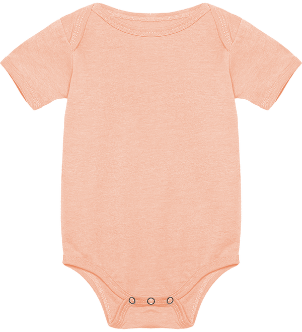 Baby Bodysuit Customizable In Embroidery And Printing | Soft And Comfortable Peach Triblend