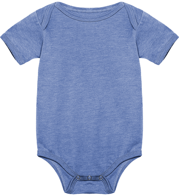 Baby Bodysuit Customizable In Embroidery And Printing | Soft And Comfortable Blue Triblend