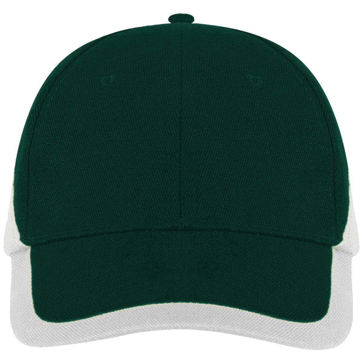 Gorra En Algodón Para Bordar  | Bicolor & Premium Forest Green / White