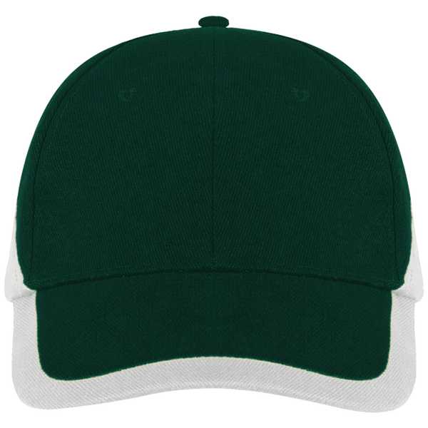 Gorra En Algodón Para Bordar  | Bicolor & Premium Forest Green / White