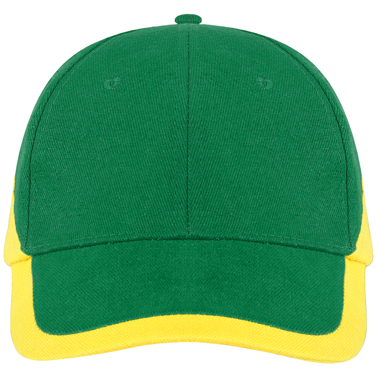 Gorra En Algodón Para Bordar  | Bicolor & Premium Kelly Green / Yellow