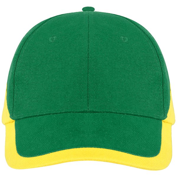 Gorra En Algodón Para Bordar  | Bicolor & Premium Kelly Green / Yellow