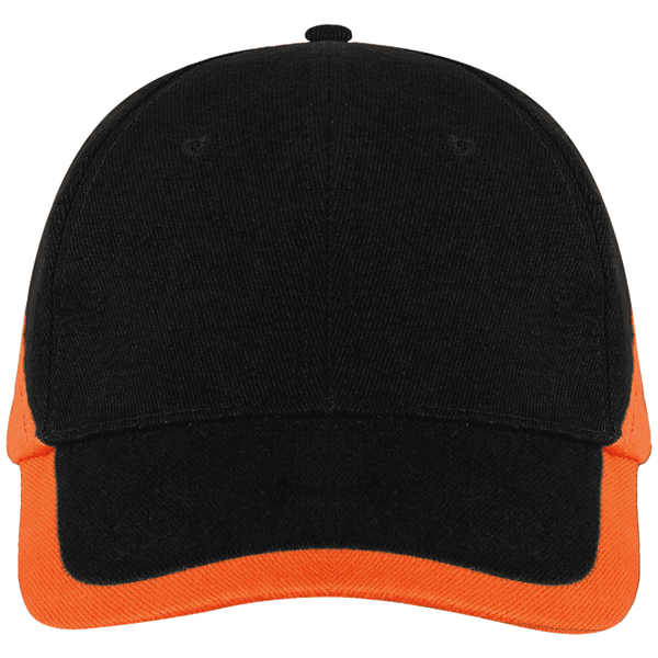 Casquette bicolore 6 panneaux racing face Black / Orange