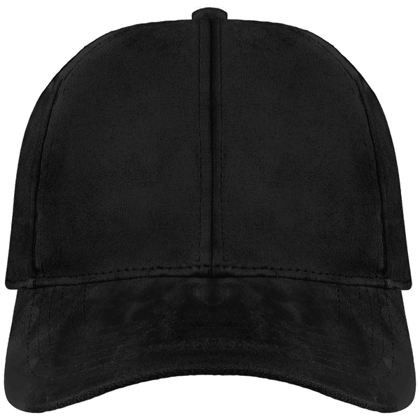 Casquette 6 panneaux en aspect daim face Black