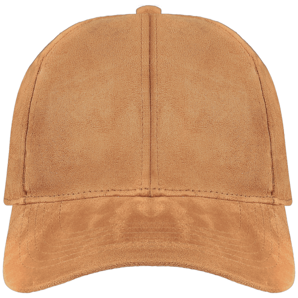 Casquette 6 panneaux en aspect daim face Caramel