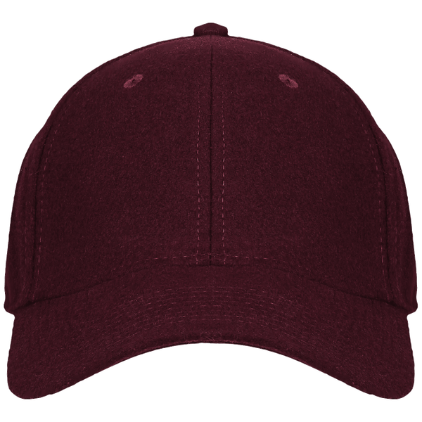 Casquette en laine 6 panneaux melton face Burgundy