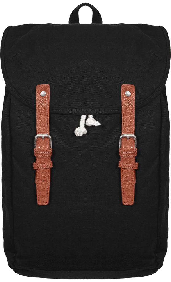 Sac À Dos Vintage | Brodé & Imprimé  Black