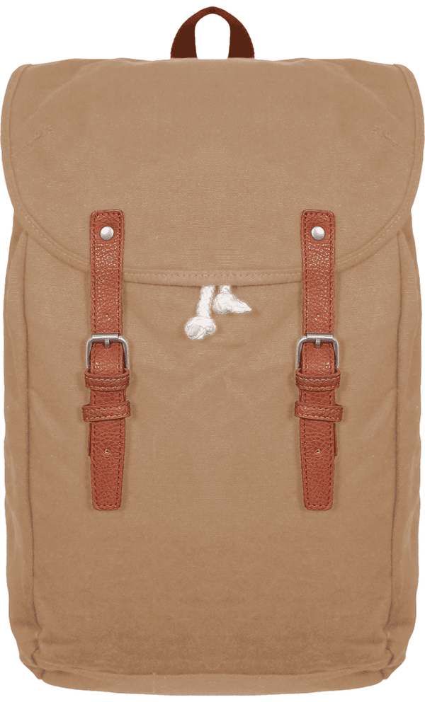 Sac À Dos Vintage | Brodé & Imprimé  Caramel