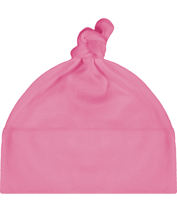 Bonnet de bebe a noeud uni face Bubblegum Pink