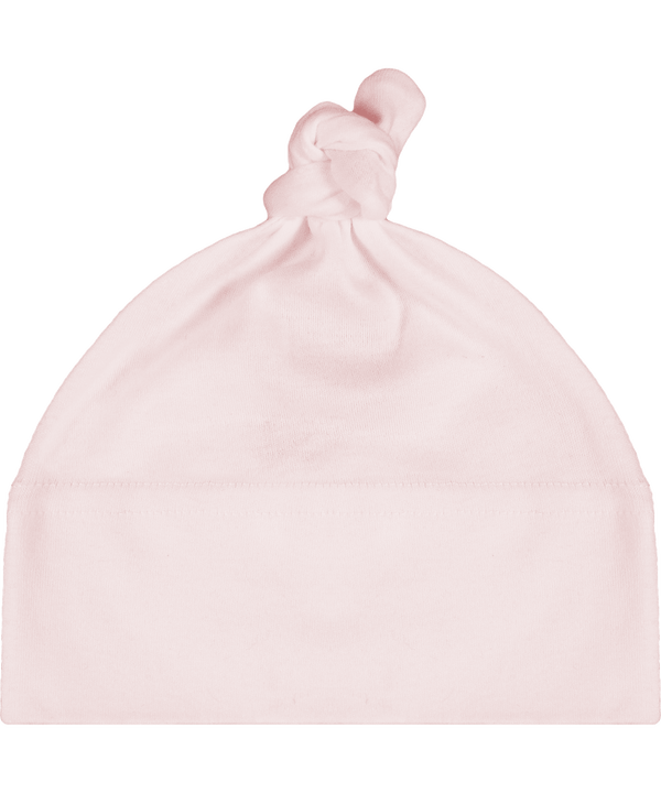 Bonnet de bebe a noeud uni face Powder Pink