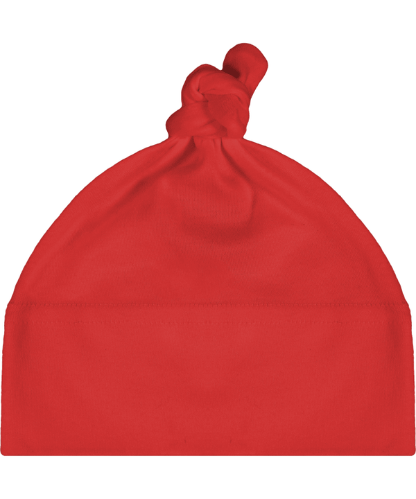 Bonnet de bebe a noeud uni face Red