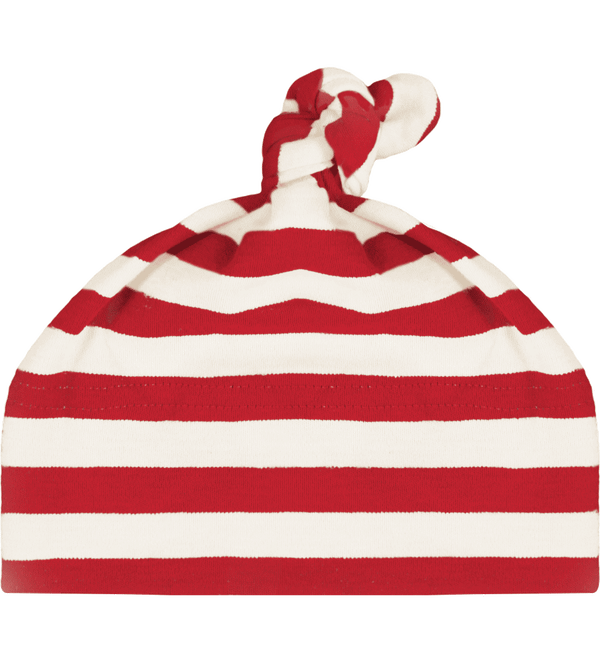 Bonnet bebe a noeud bicolore face Red / Washed White