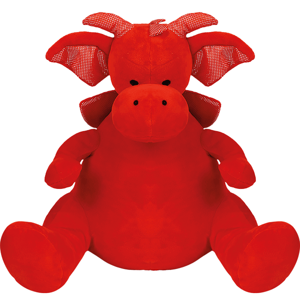 Dragon Rouge - Peluche Brodée Pour Les Grands Et Les Petits | 100% Mignon  Red