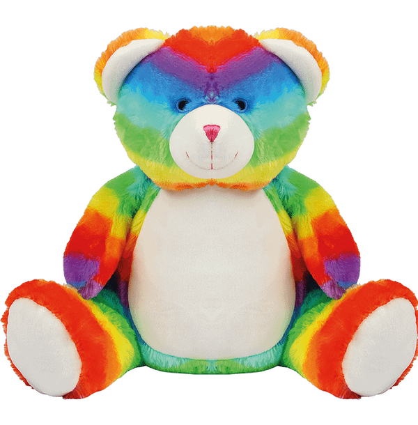 Peluche ourson arc en ciel zippe face Multi