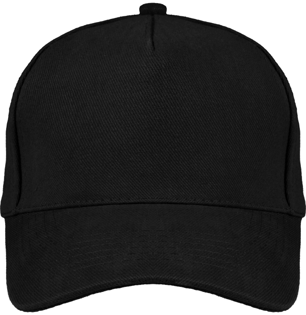 Casquette 5 Panneau En Coton Bio | Broderie Et Impression  Black