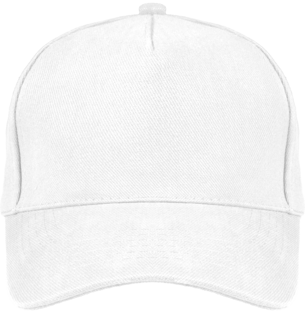 Casquette 5 panneaux en coton bio face White